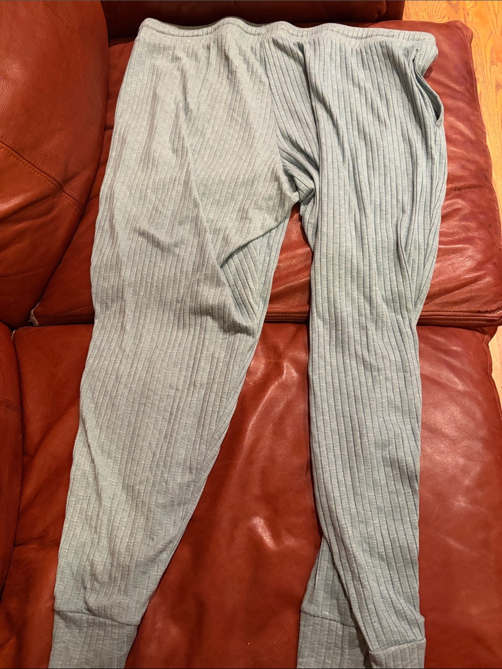 Joyspun 2X Women's Ribbed Knit Lounge Pants - Teal - Picture 3 of 3